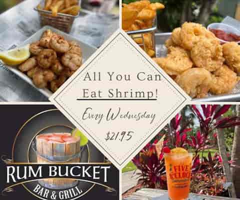 All You Can Eat Shrimp! Every Wednesday for $21.95.